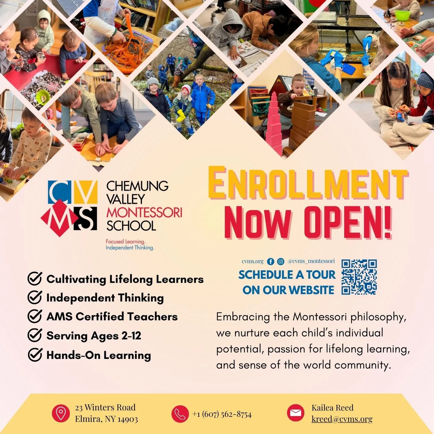 Enrollment Now Open✨ Schedule a tour in our bio to learn more about CVMS and what it has to offer!

#montessori #montessorischool #enrollment