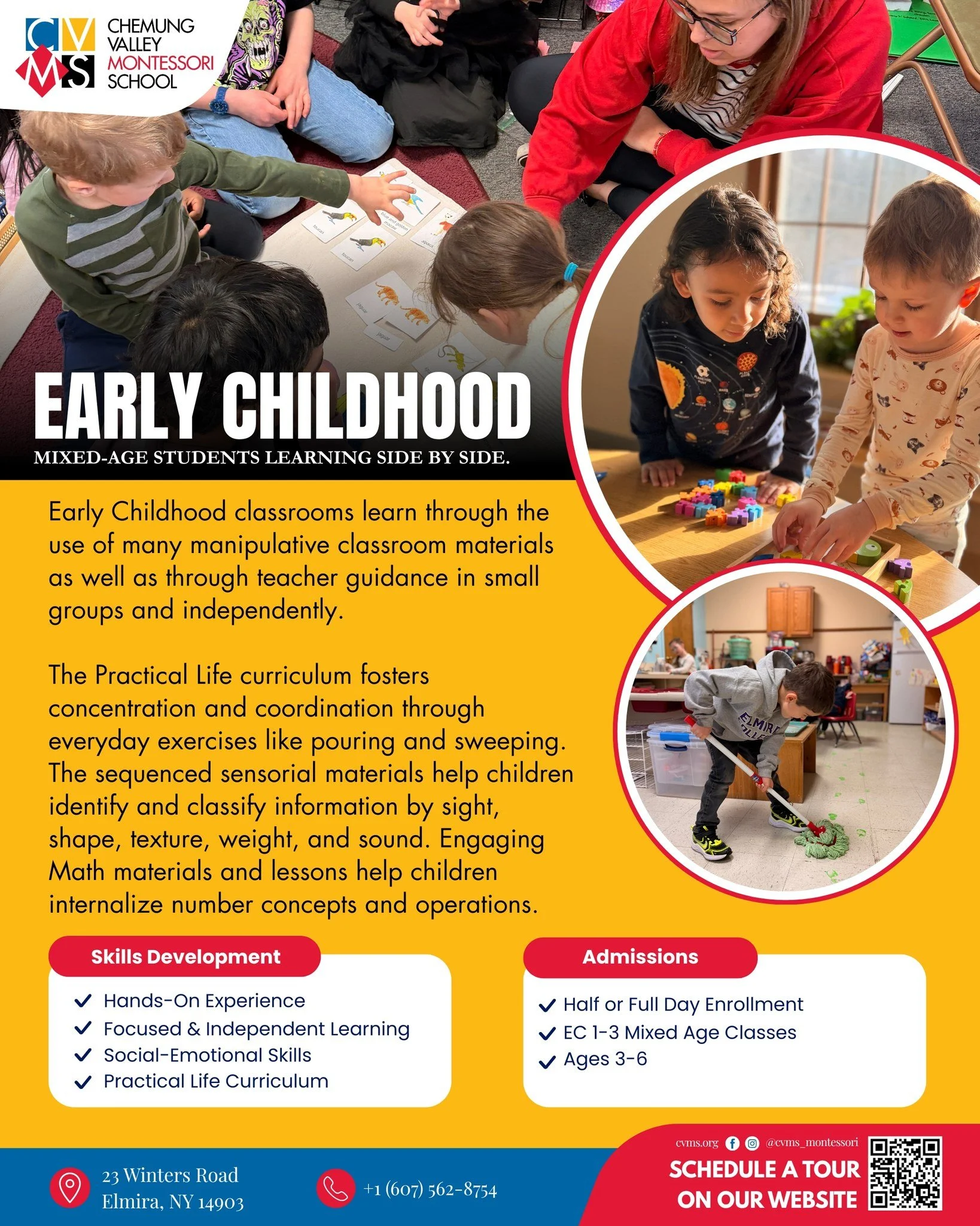 When you walk into one of our Early Childhood classrooms, you might notice something special &mdash; Children are engaging in meaningful work all around them. You will see some are reading, drawing, sweeping, and pouring. Some are working with Montes