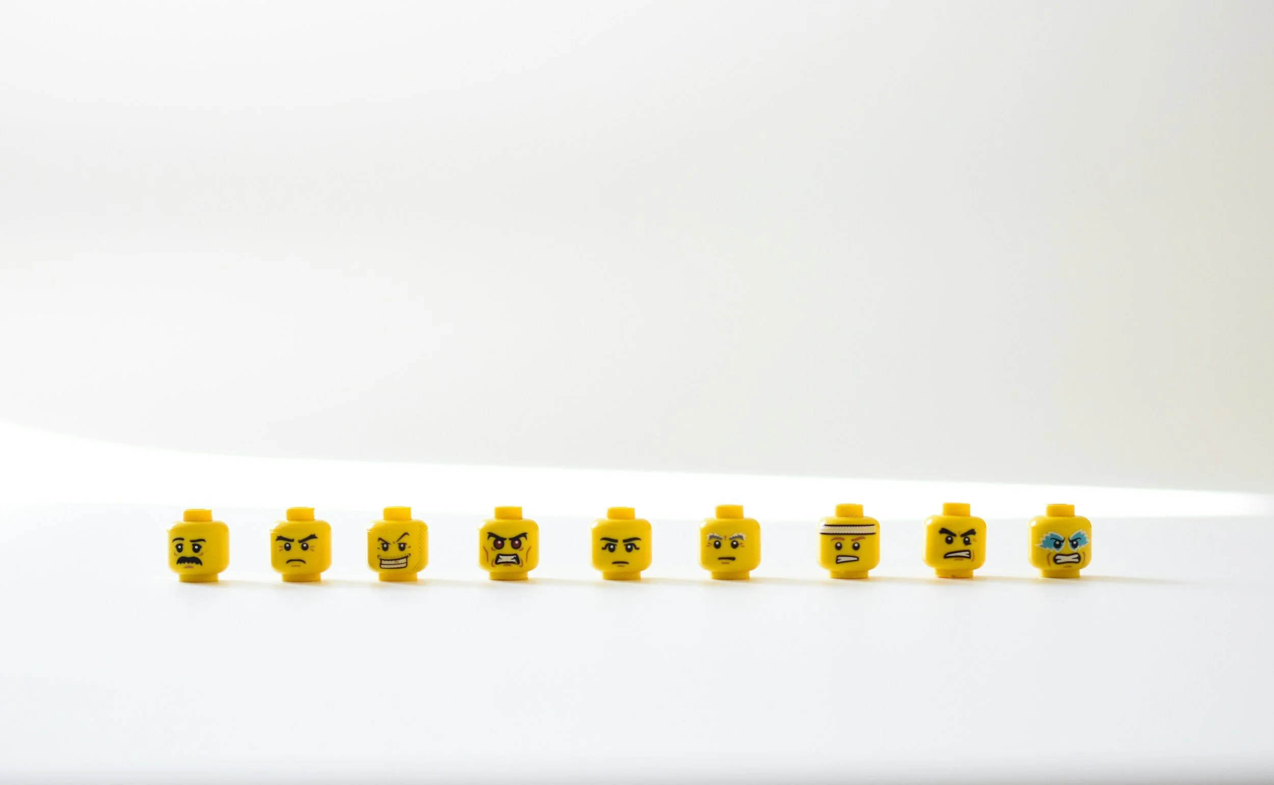 lego heads with varying expressions