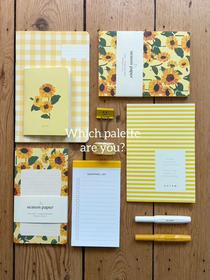 Which colorpalette are you ?🍌🌻🌸🎀🦋🫐

#stationeryaddict #stationeryshop #colorpalettes #papierbrussels #curationdepapeterie