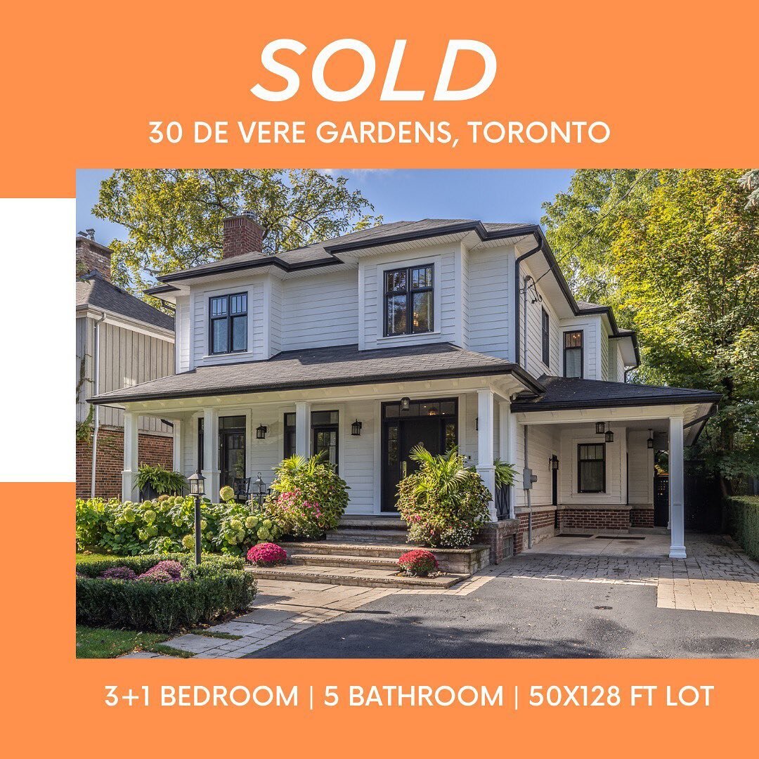 Thrilled to announce the sale of 30 De Vere Gardens in just 8 days! 🏡✨ This custom-built family home boasts impeccable design, finishes, and quality, with spacious, luxurious rooms and a remarkable lower level. A huge thank you to our clients for tr