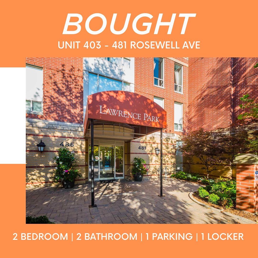 We are thrilled to announce our clients have closed on a great two-bedroom, two-bathroom Lawrence Park condo!&nbsp;🏡 A corner unit with southeast views, a 24-hour concierge, and fantastic amenities. Steps away from schools, subway, and everything yo