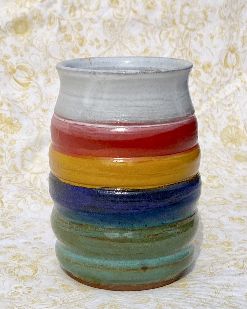 Ribbed Rainbow Vase