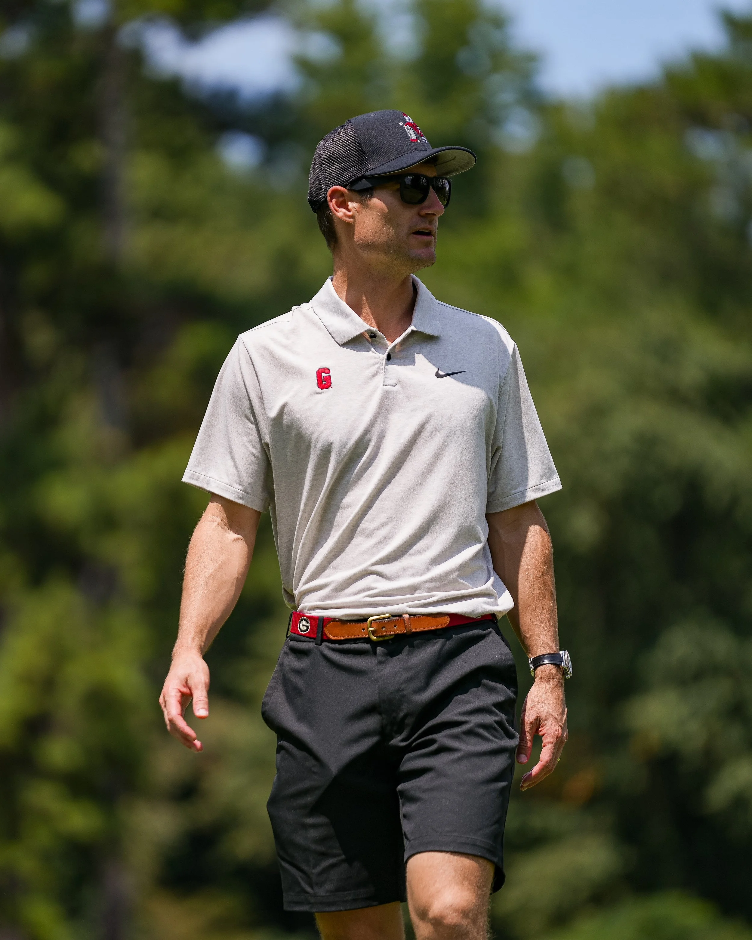 Mookie Demoss, UGA Golf Head Coach, wearing Nike University of Georgia apparel