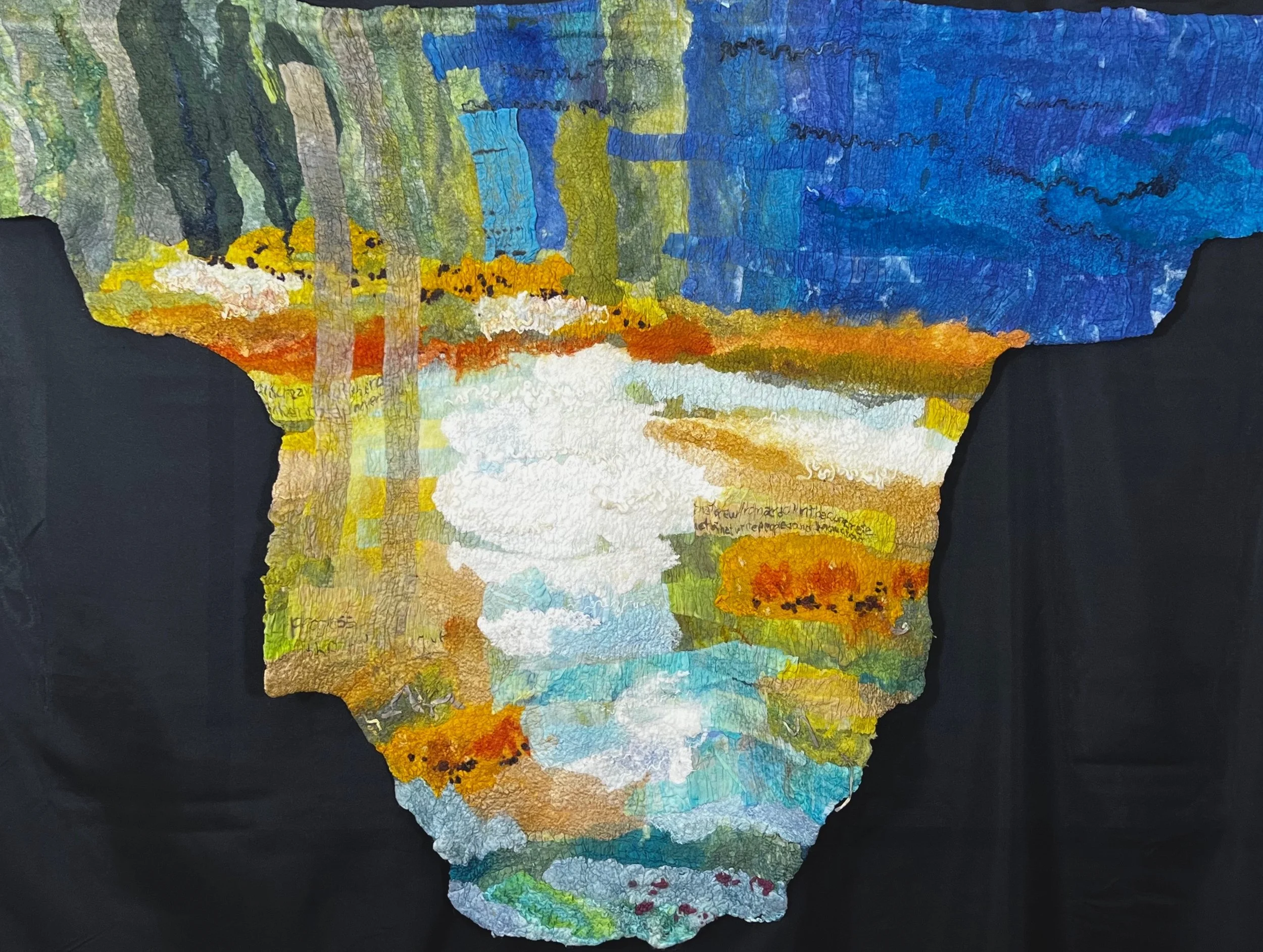 Nunofelted Abstract Landscape Series-Progress