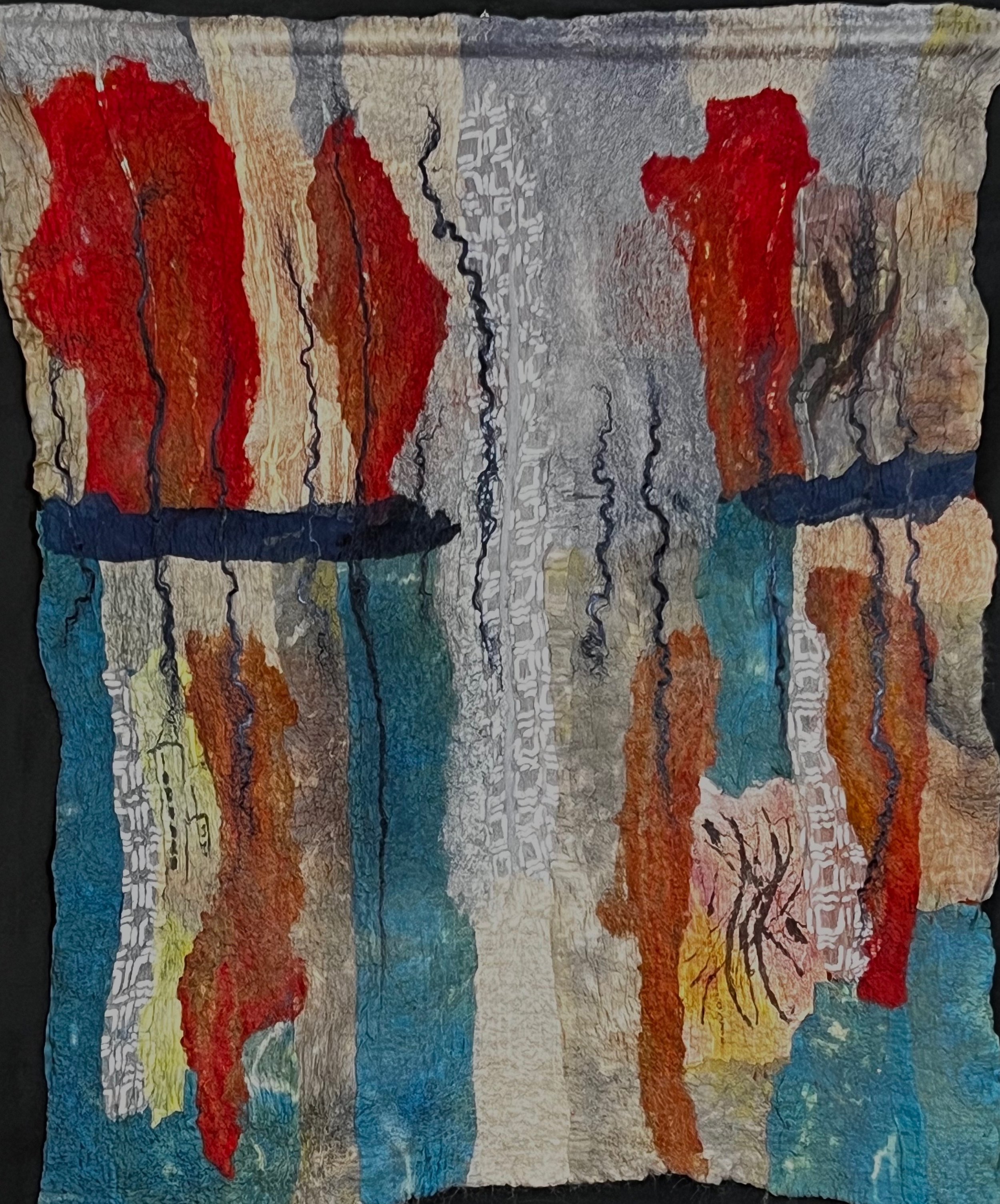 Nunofelted Abstract Landscape Series-Reflections