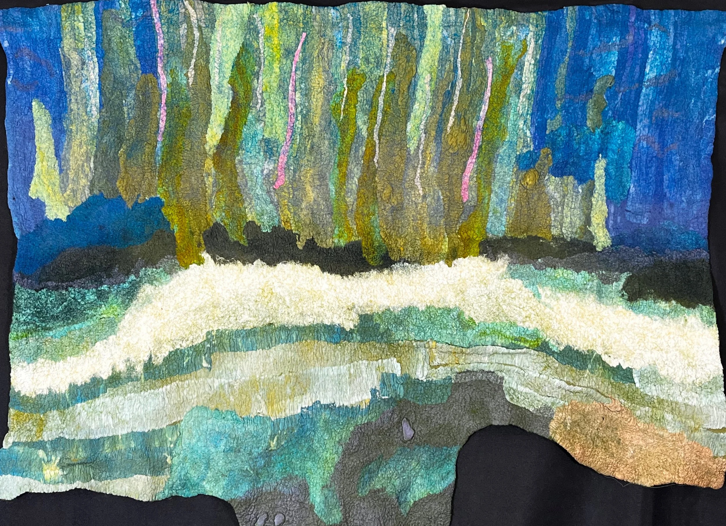 Nunofelted Landscape Series-Aurora borealis