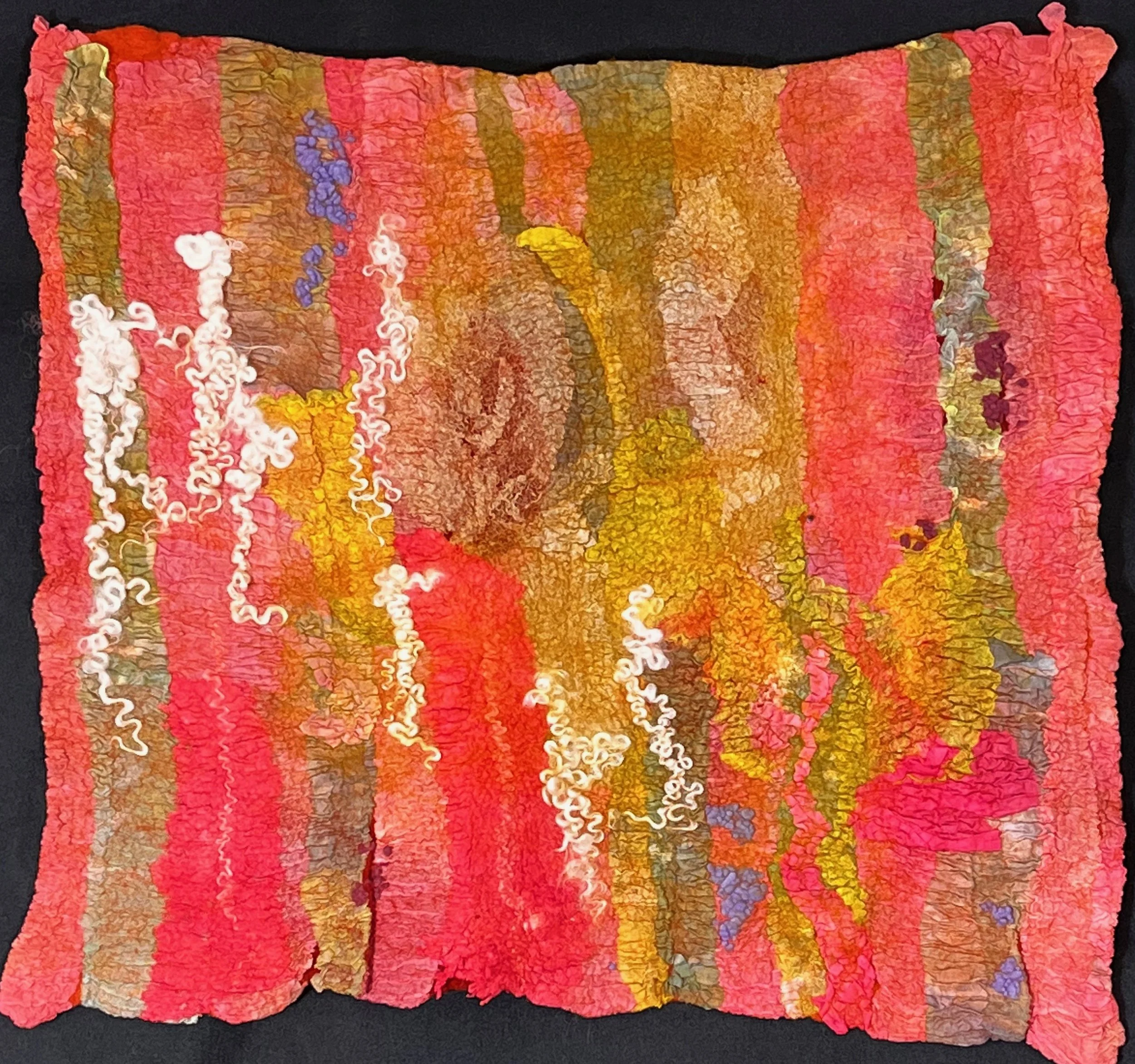 Nunofelted Abstract Series-Small Rosescape