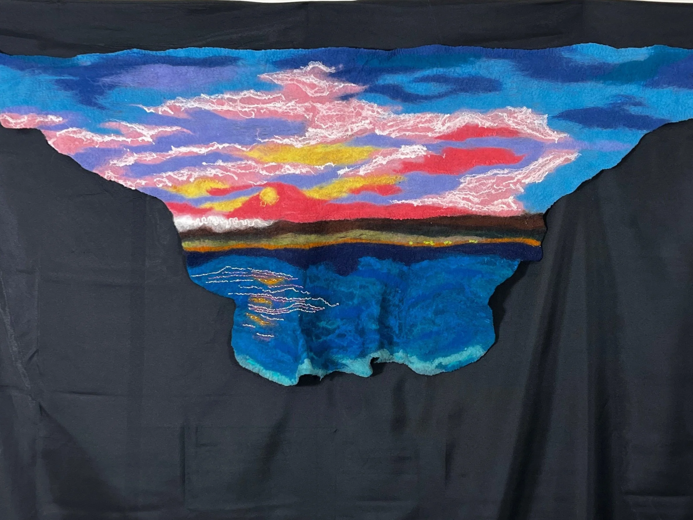 Nunofelted and Beaded Landscape Series-Sunset