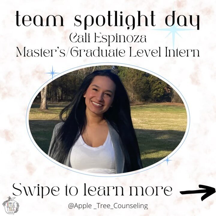 Meet one of our newest Master&rsquo;s/Graduate Level Interns, Cali Espinoza. Cali is new to Apple Tree Counseling but looks forward to creating a space free of judgment for clients to reach goals and create confidence within themselves. She looks for
