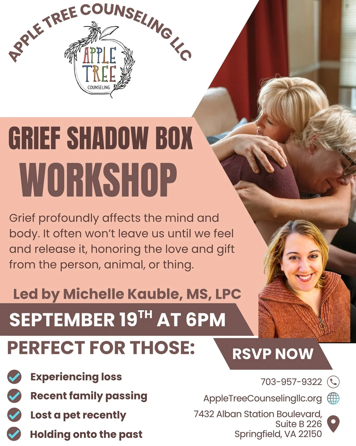 We are rescheduling our upcoming Grief Shadowbox Workshop to September 19th at our new location in Newington. More details about the new office space will be shared soon. This workshop is a wonderful opportunity for anyone experiencing grief to expre