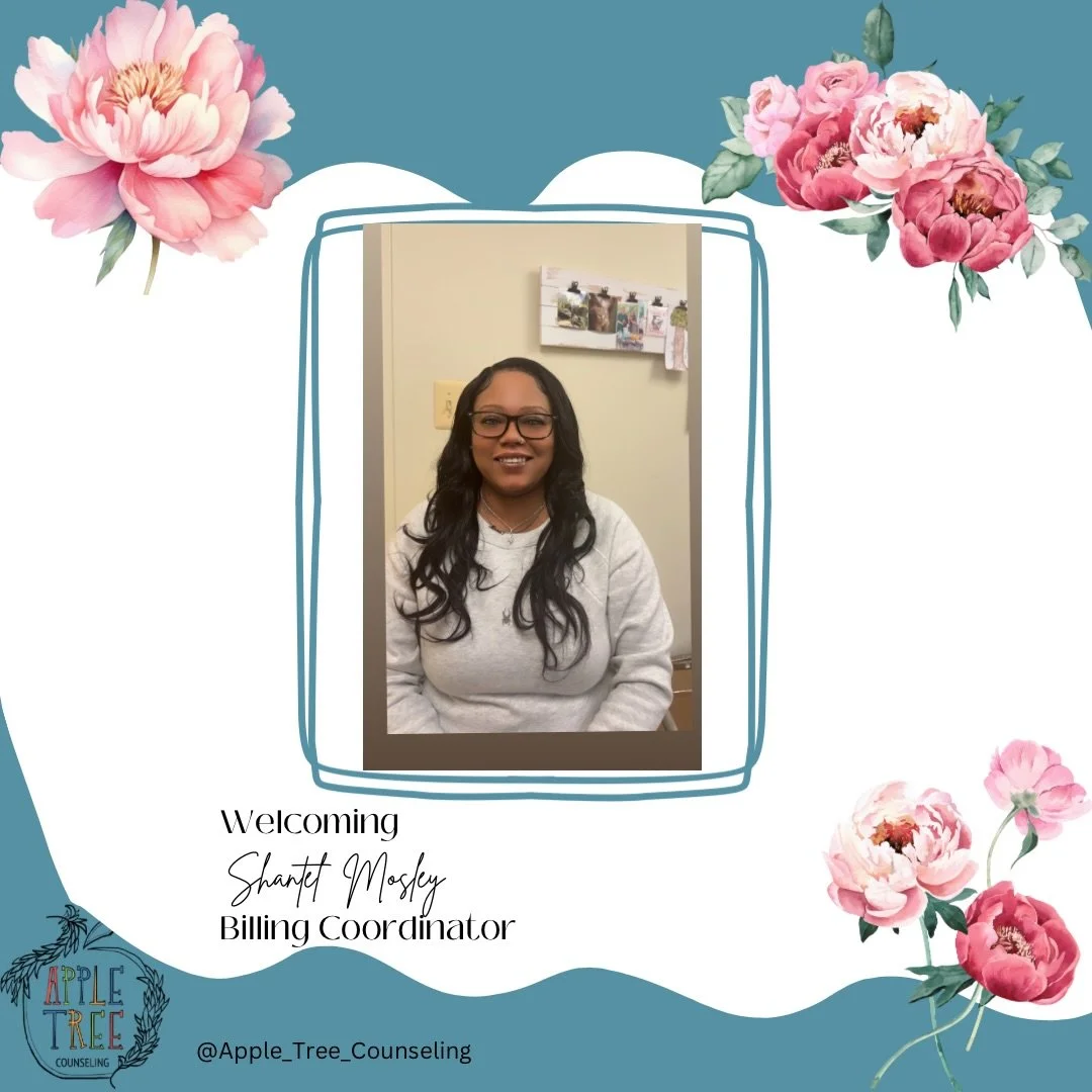 Meet our new billing coordinator, Shantel. She is brand new to Apple Tree Counseling but comes with a lot of experience. We look forward to her helping all our clients with claims and any billing issues they encounter.

To learn more about Shantel, y