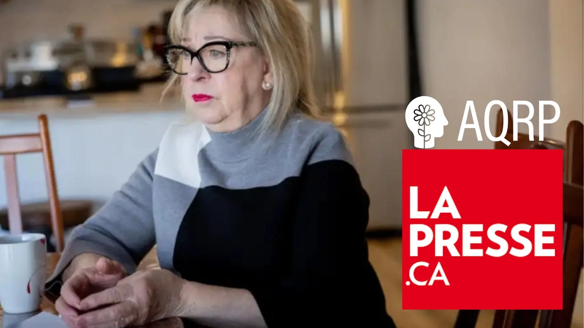 ginette godin à la une du journal La Presse les mains croisées