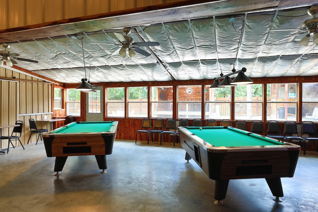 Pool tables inside Lakeside Bar and Grill Sawyer, OK