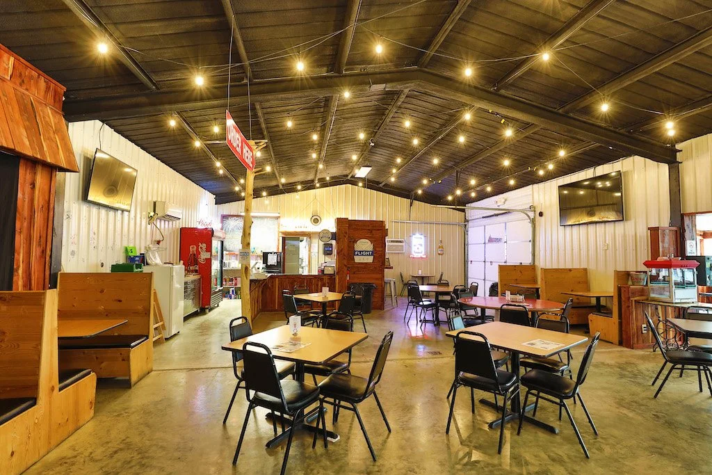 Indoor seating at full service restaurant in Sawyer, OK