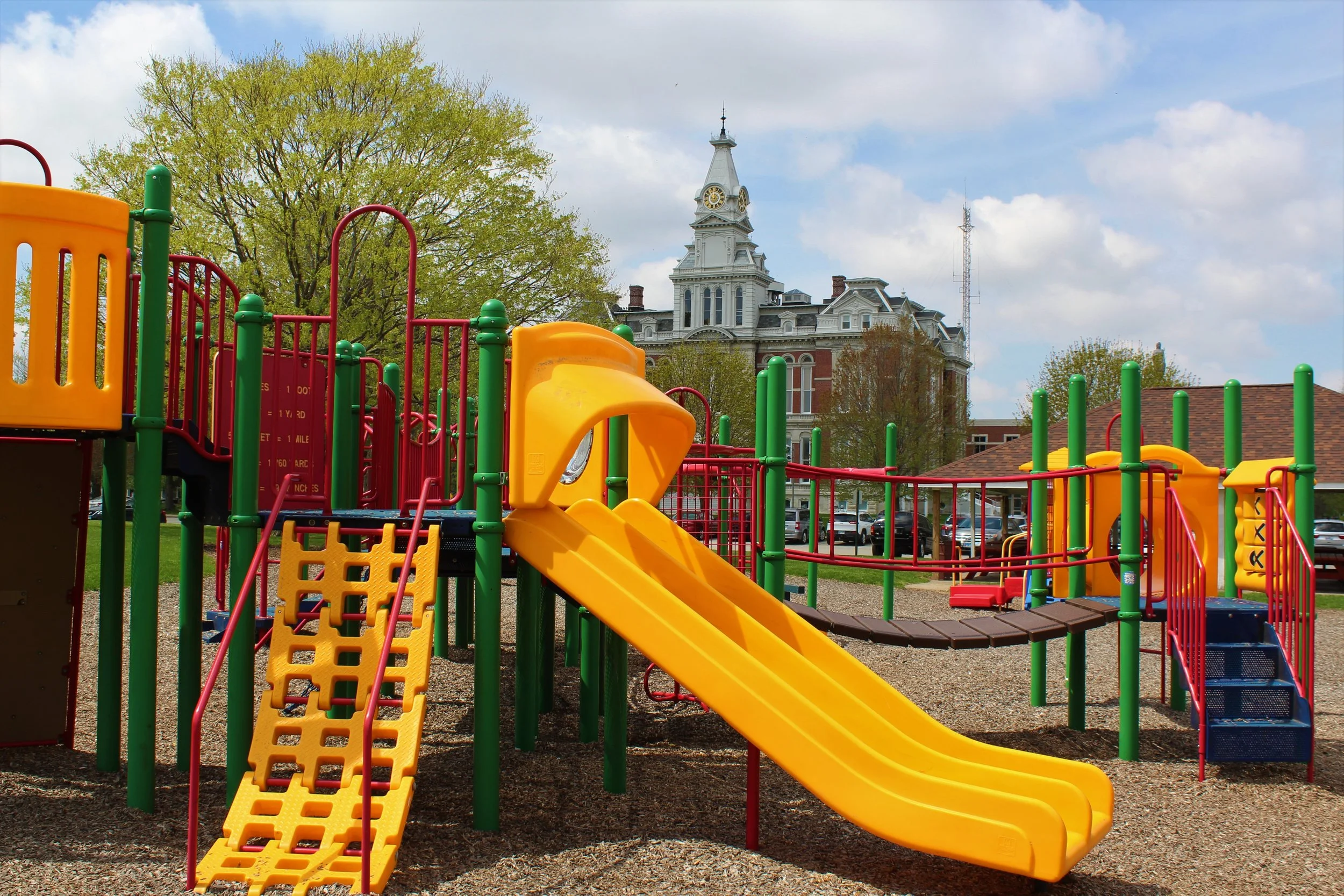 Playground equipment at College Square Park