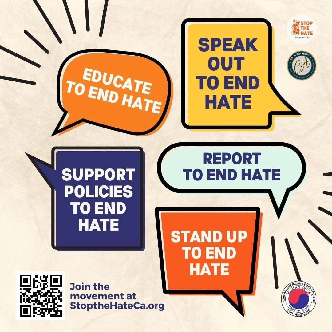 We are excited to be a CDSS Stop the Hate grantee to continue our work to advocate for your rights and spread awareness about hate crimes. Together we're building safer and healthy communities for all. Speak out against hate and join our movement. 

