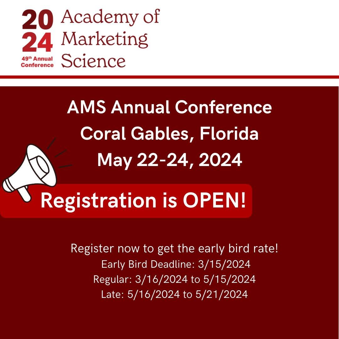 ***AMS Annual Conference Early-Bird Deadline: March 15, 2024***
IMPORTANT: Accepted papers that do not have at least one author registered by this deadline will be dropped from the program!!!

ANNUAL CONFERENCE INFORMATION: https://www.ams-web.org/an