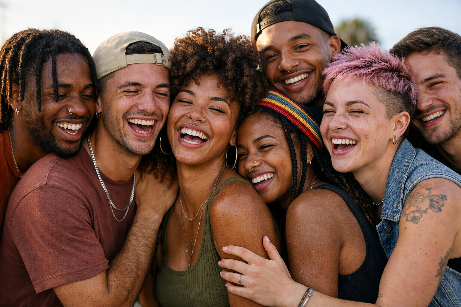 Group of Gen Z having fun in Therapy