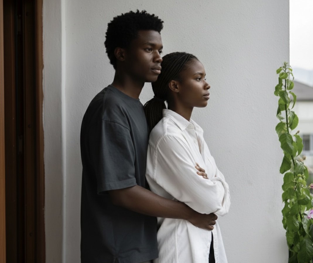 Young couple suffering