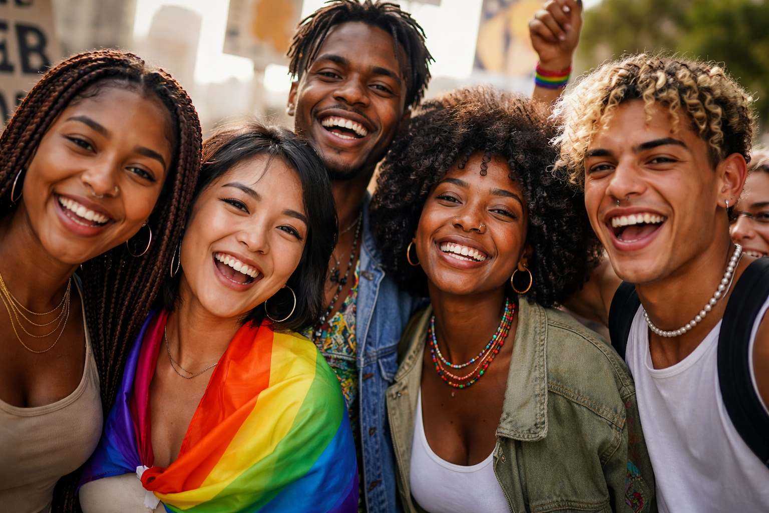 Group of Gen Z having fun in Therapy