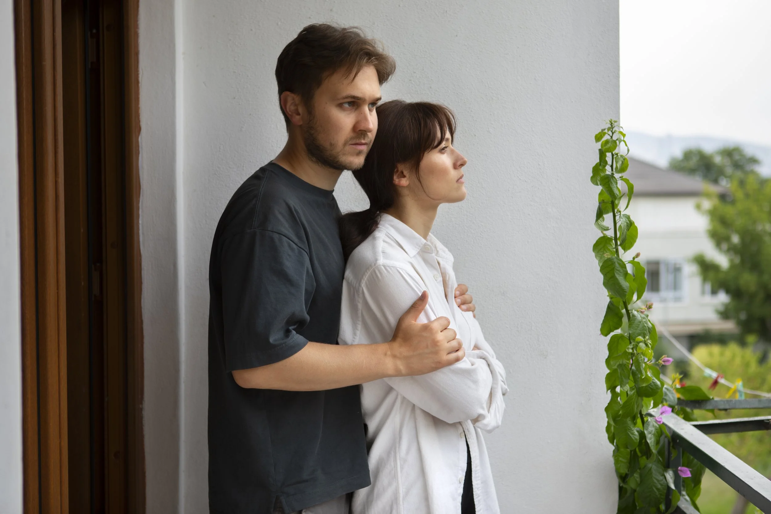 Young couple suffering