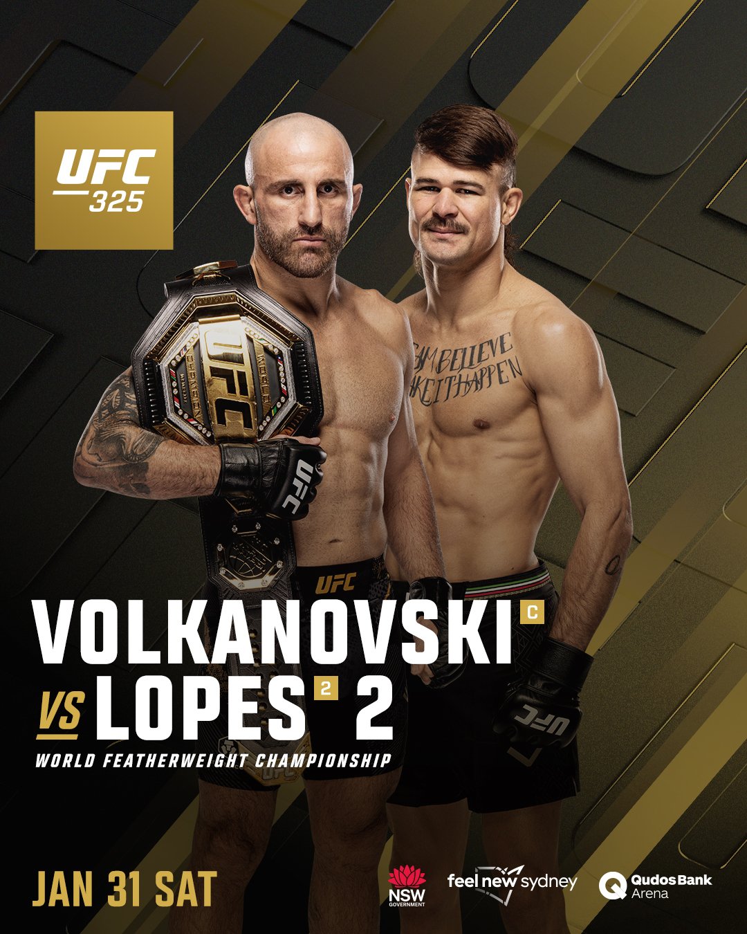 UFC 325: Volkanovski vs Lopes 2 watch party anthony's joliet