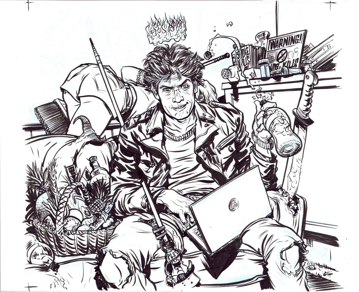 CHARLIE SHEEN - ENTERTAINMENT WEEKLY Comic Art