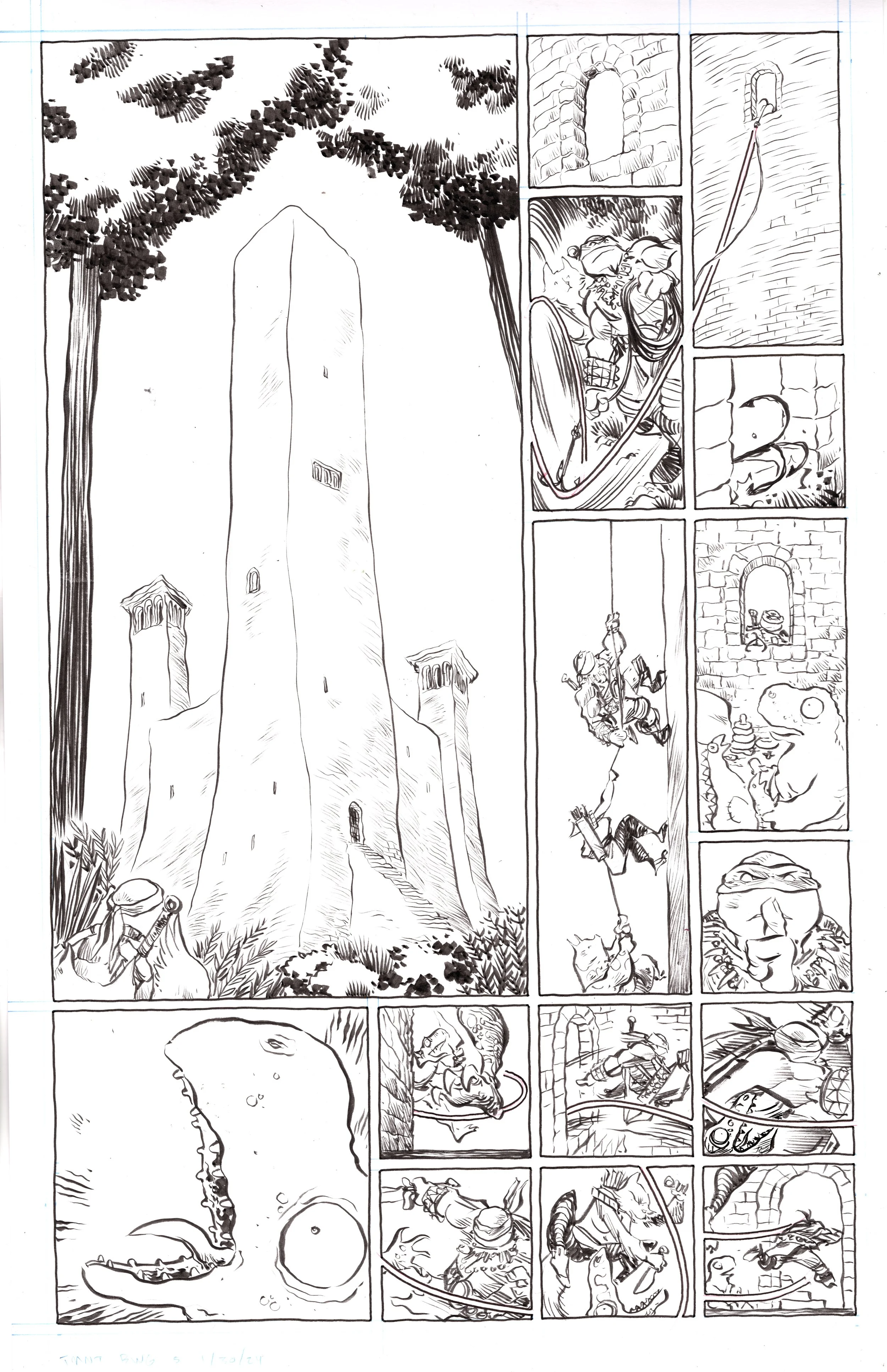 Image of Teenage Mutant Ninja Turtles: Black, White, & Green #1, Page 5