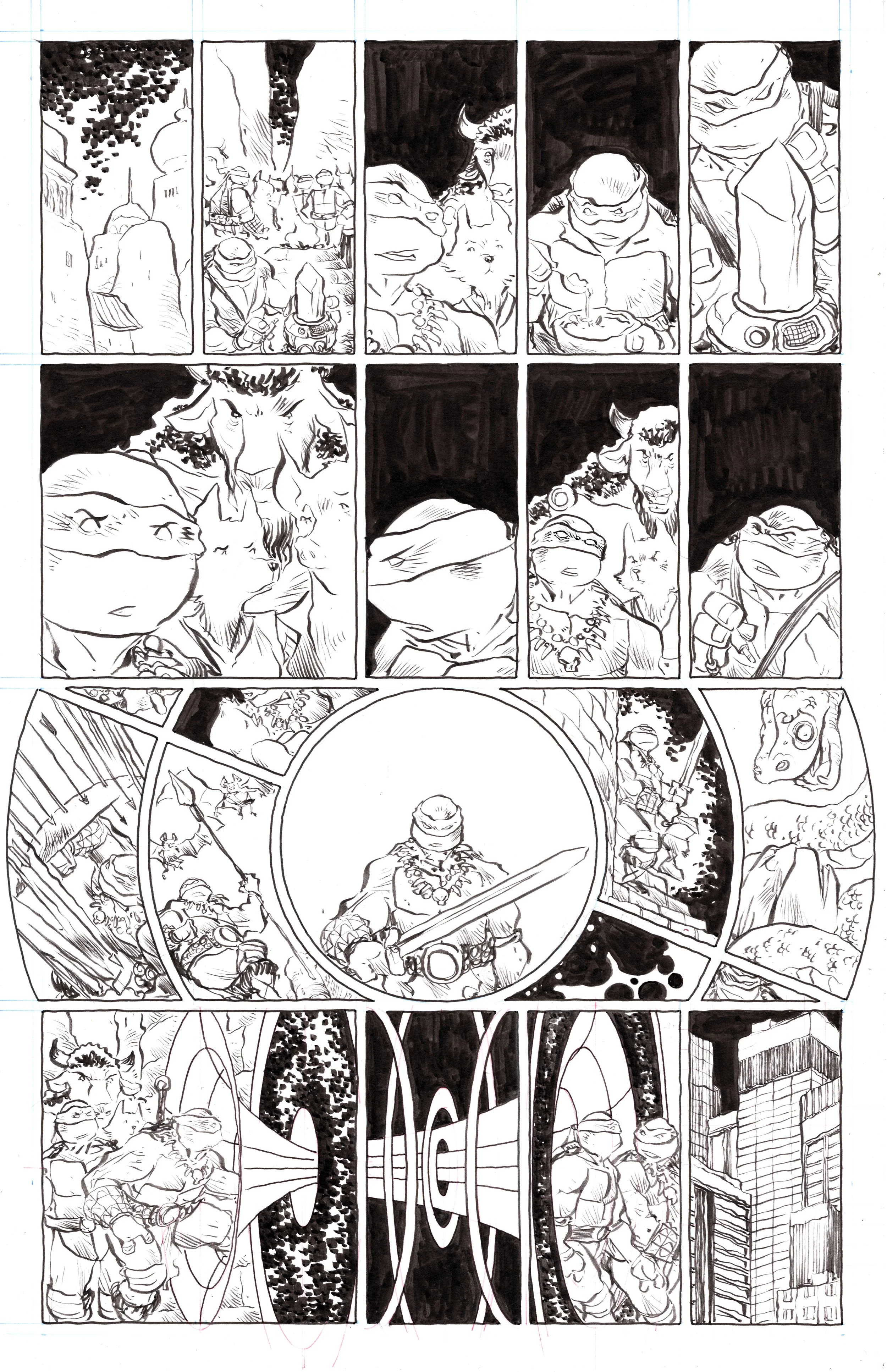 Image of Teenage Mutant Ninja Turtles: Black, White, & Green #1, Page 8