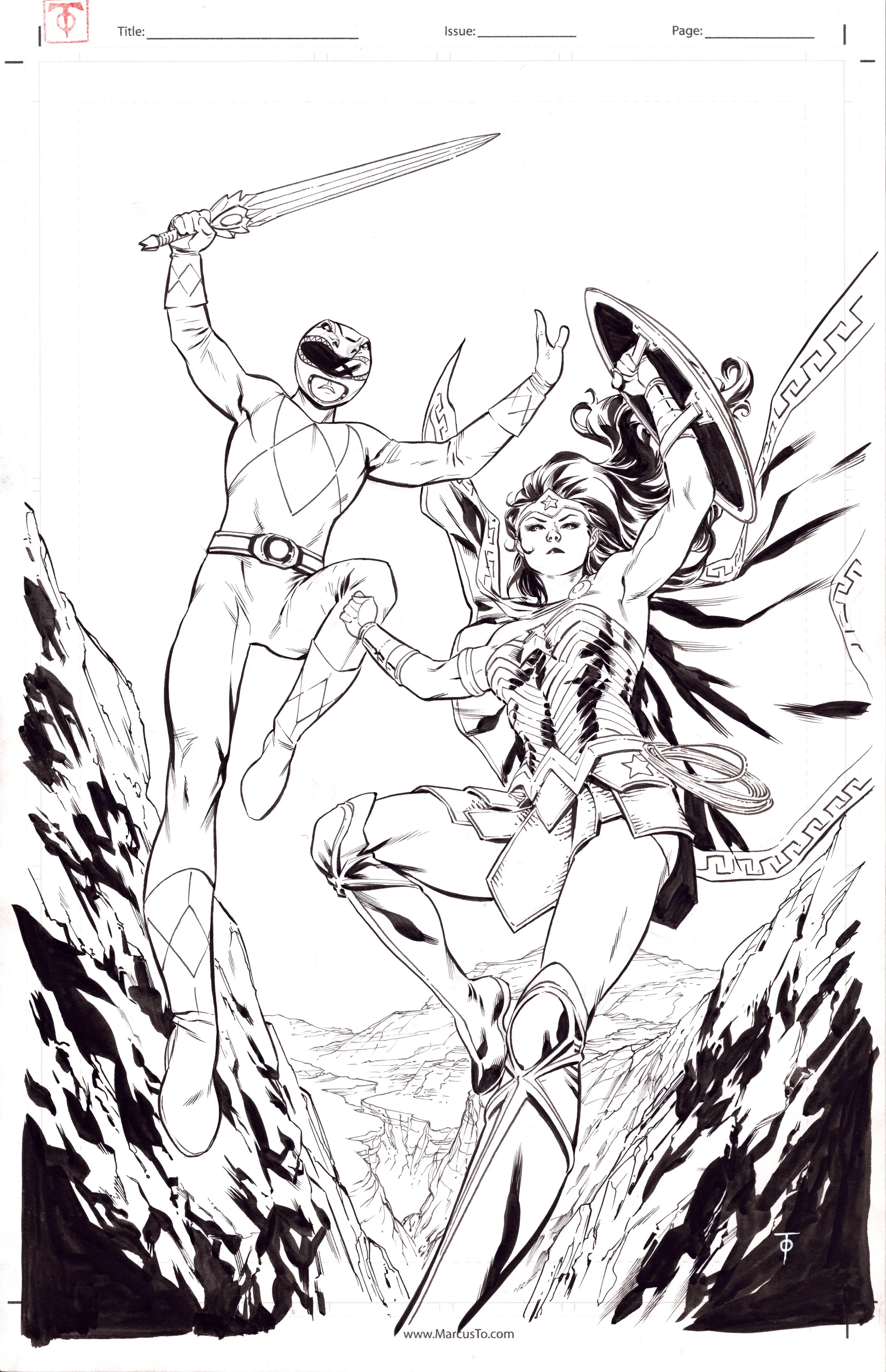 Image of JLA/Power Rangers #1 Variant Cover