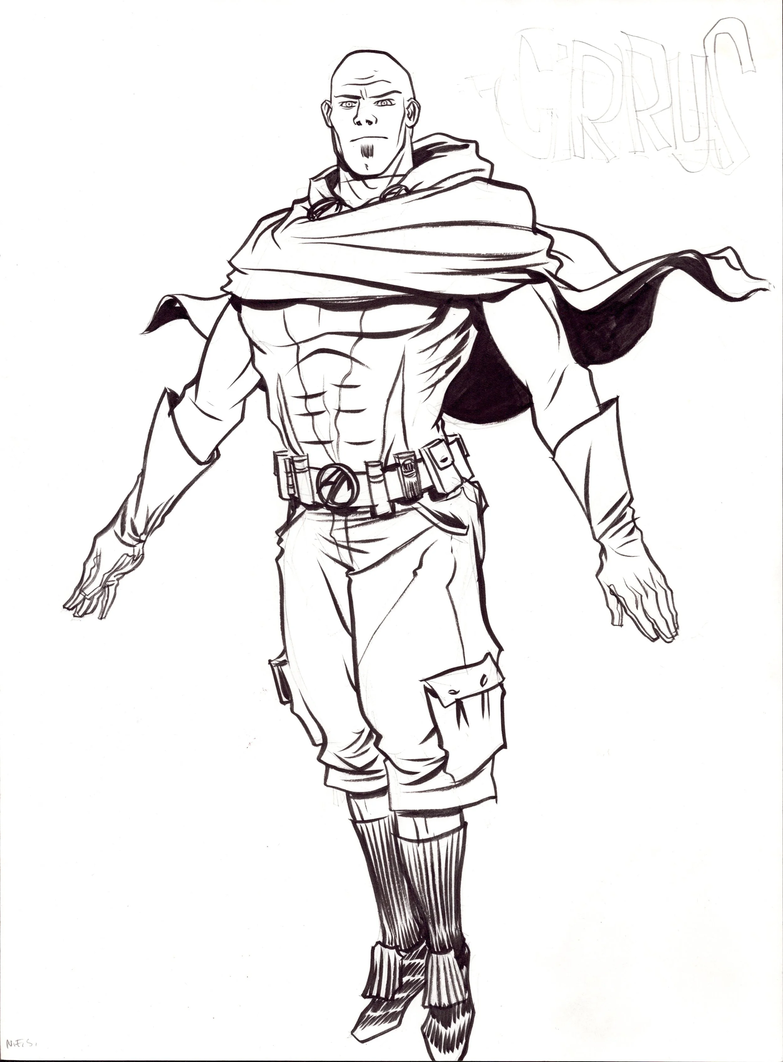 Image of Environmental superhero for commercial illustration project.