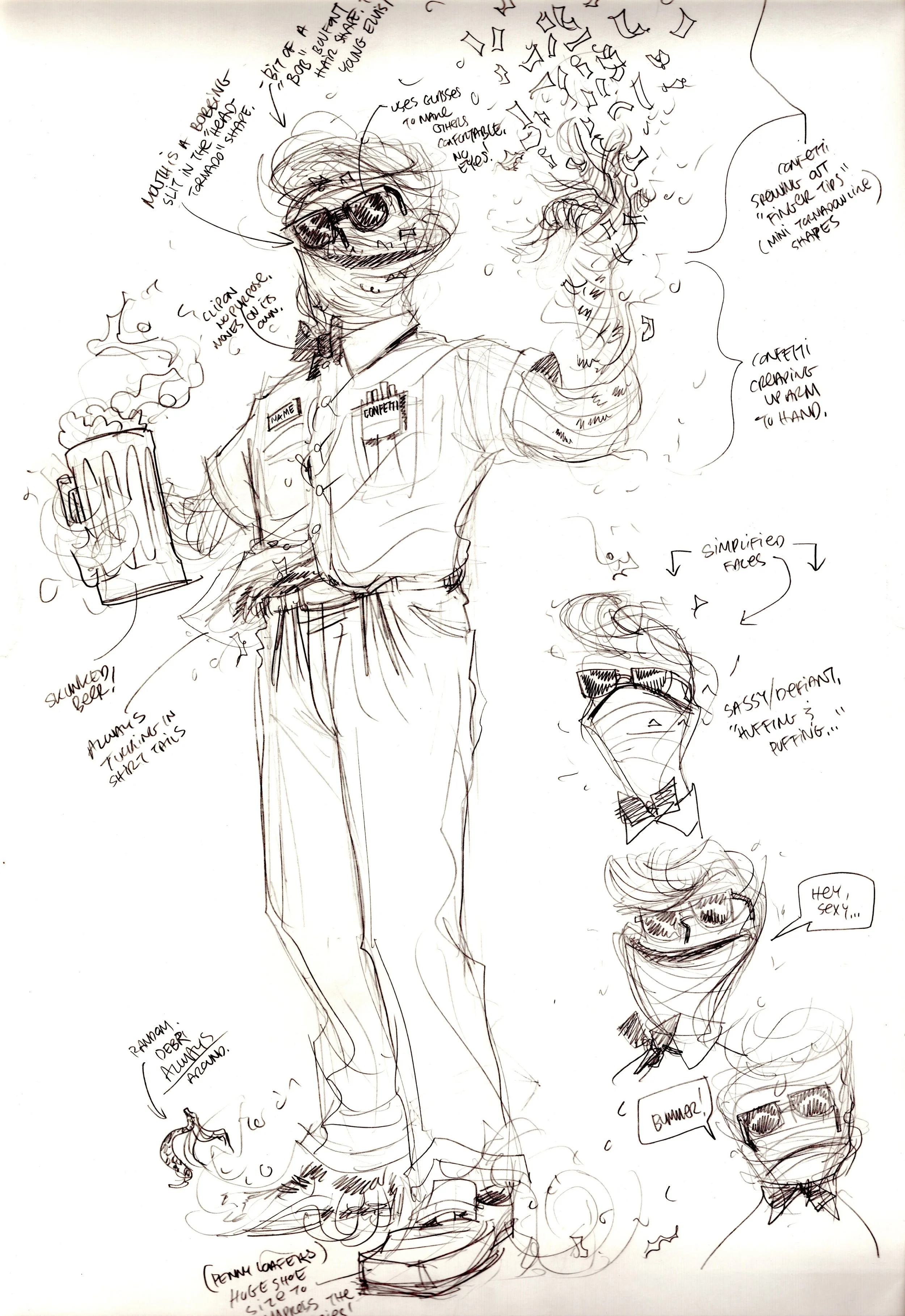 Image of Character Concept for wind/tornado character - unpublished