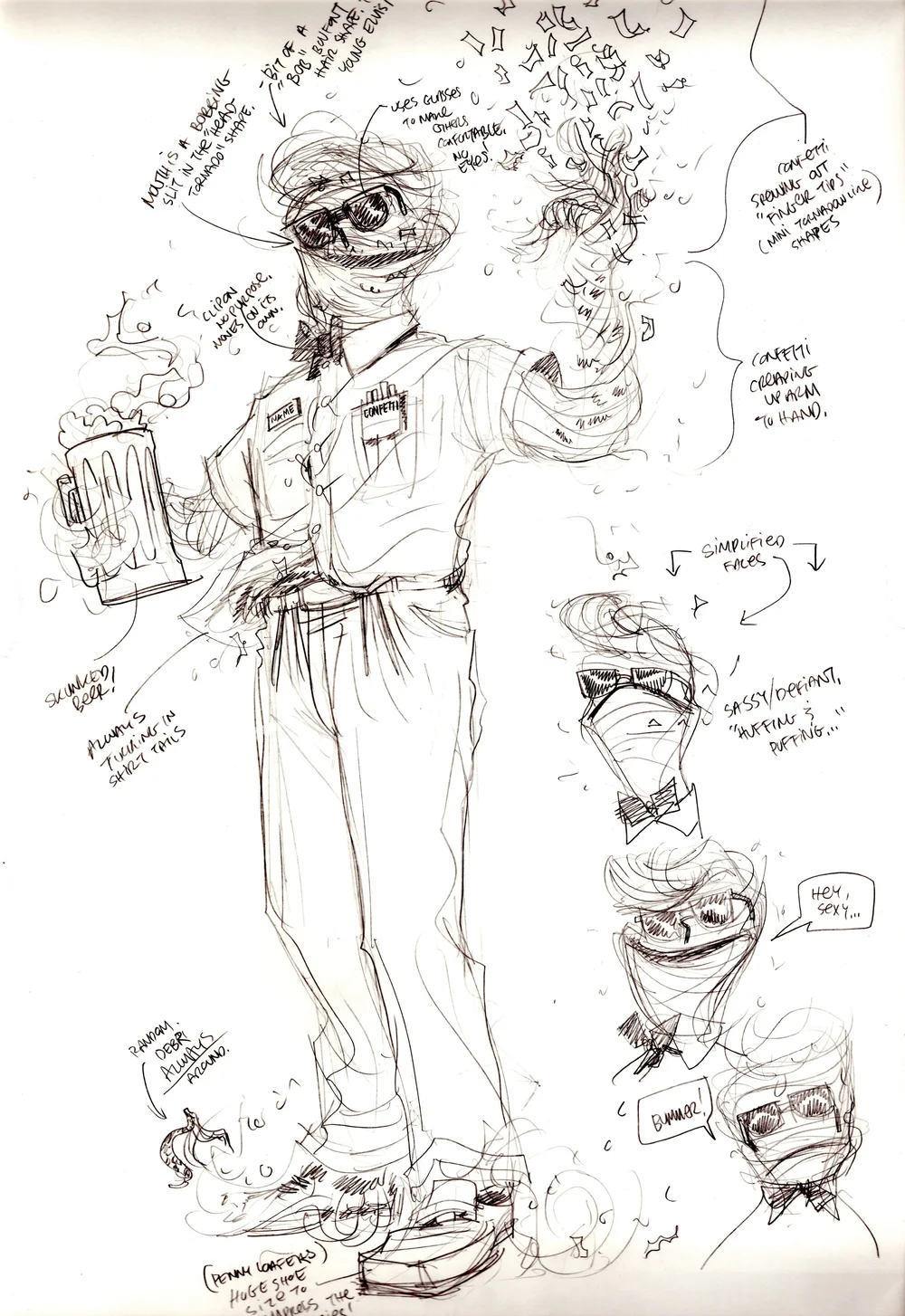 CHARACTER CONCEPT FOR WIND/TORNADO CHARACTER - UNPUBLISHED Comic Art