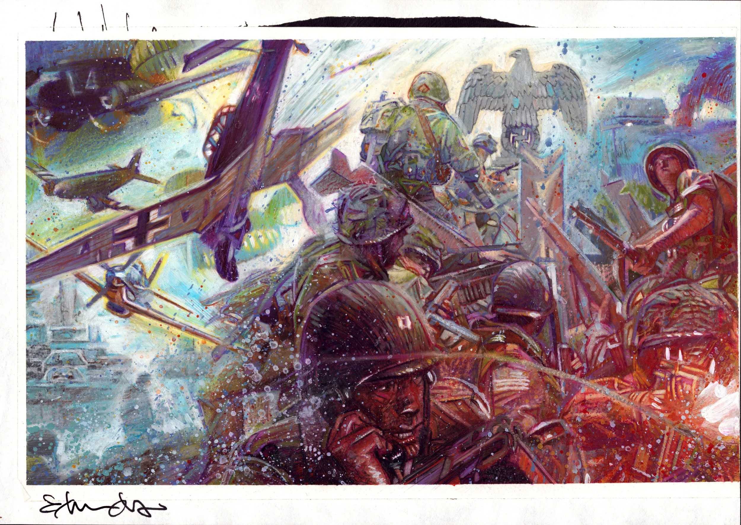 AXIS AND ALLIES PRODUCT BOX ART Comic Art