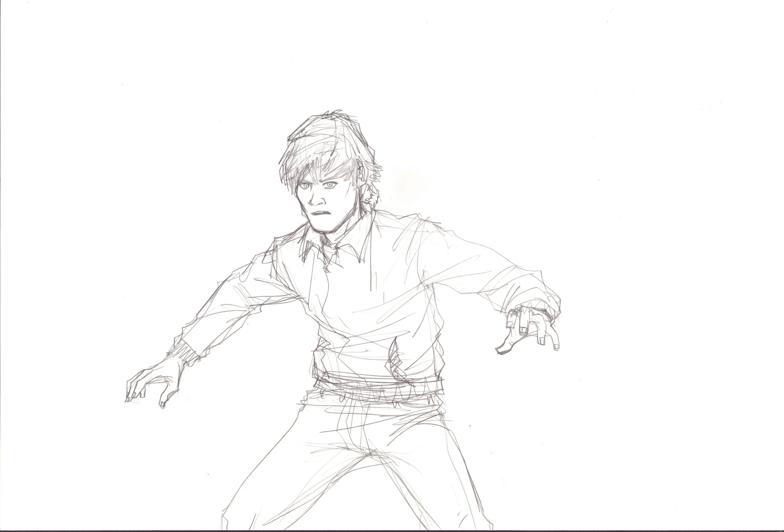 Image of unpublished character sketch for book cover