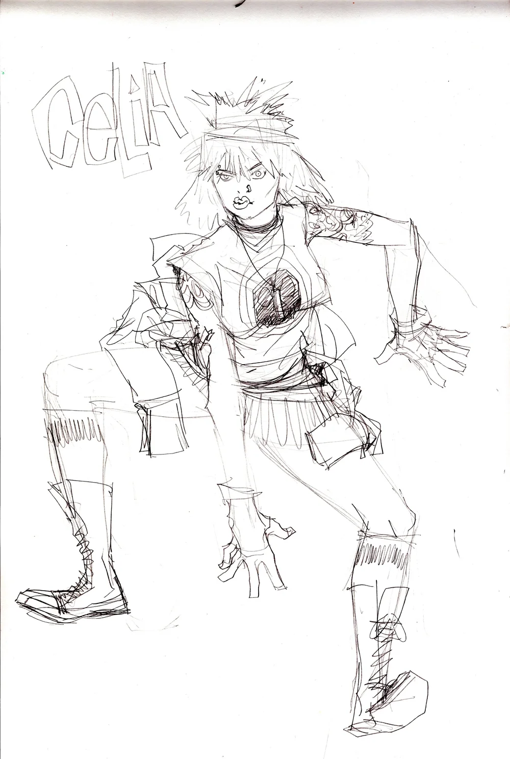 CELIA - UNPUBLISHED PUNK CHARACTER DESIGN Comic Art