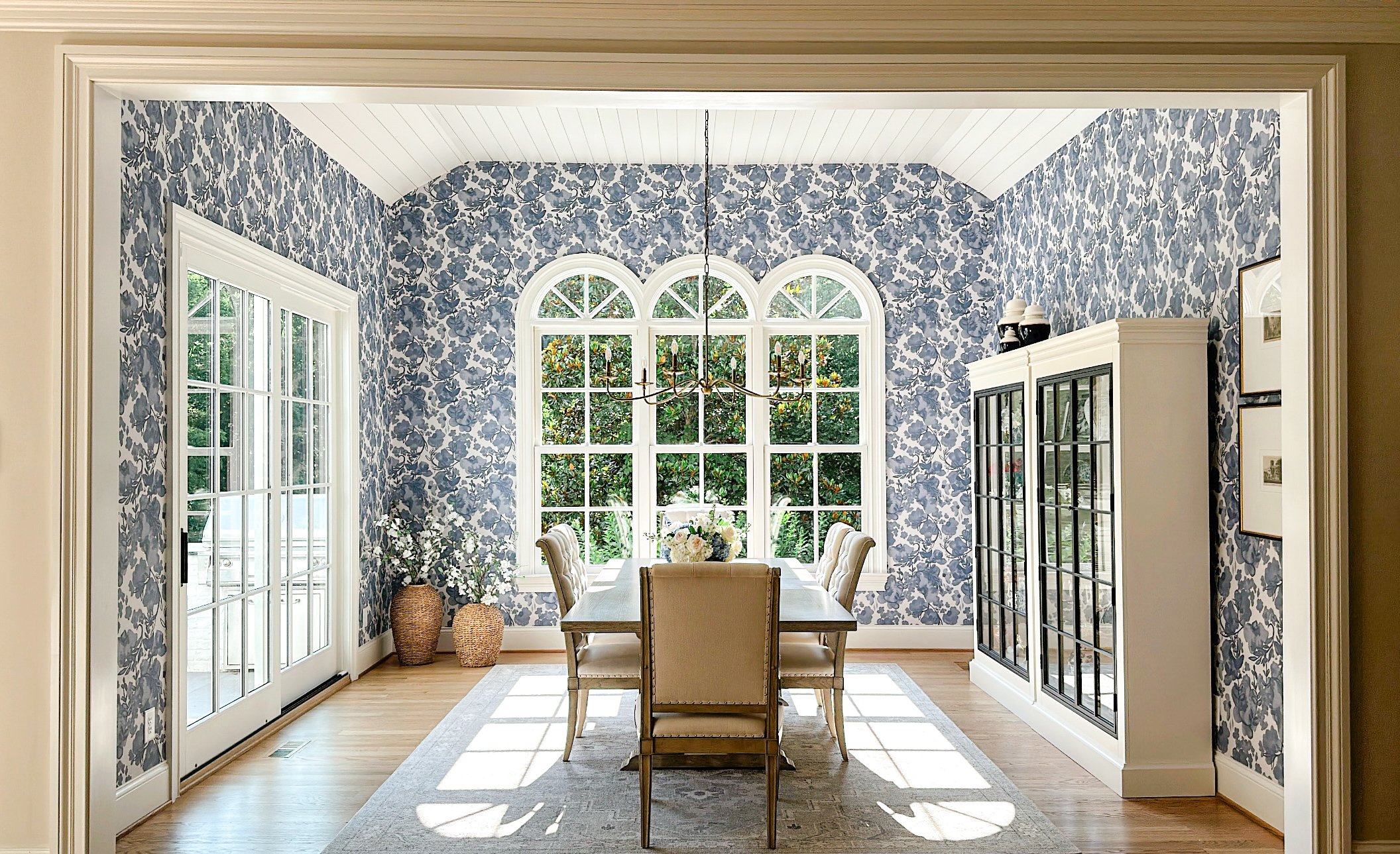 Updated dining room in an empty nester home with stylish house updates designed for easy entertaining