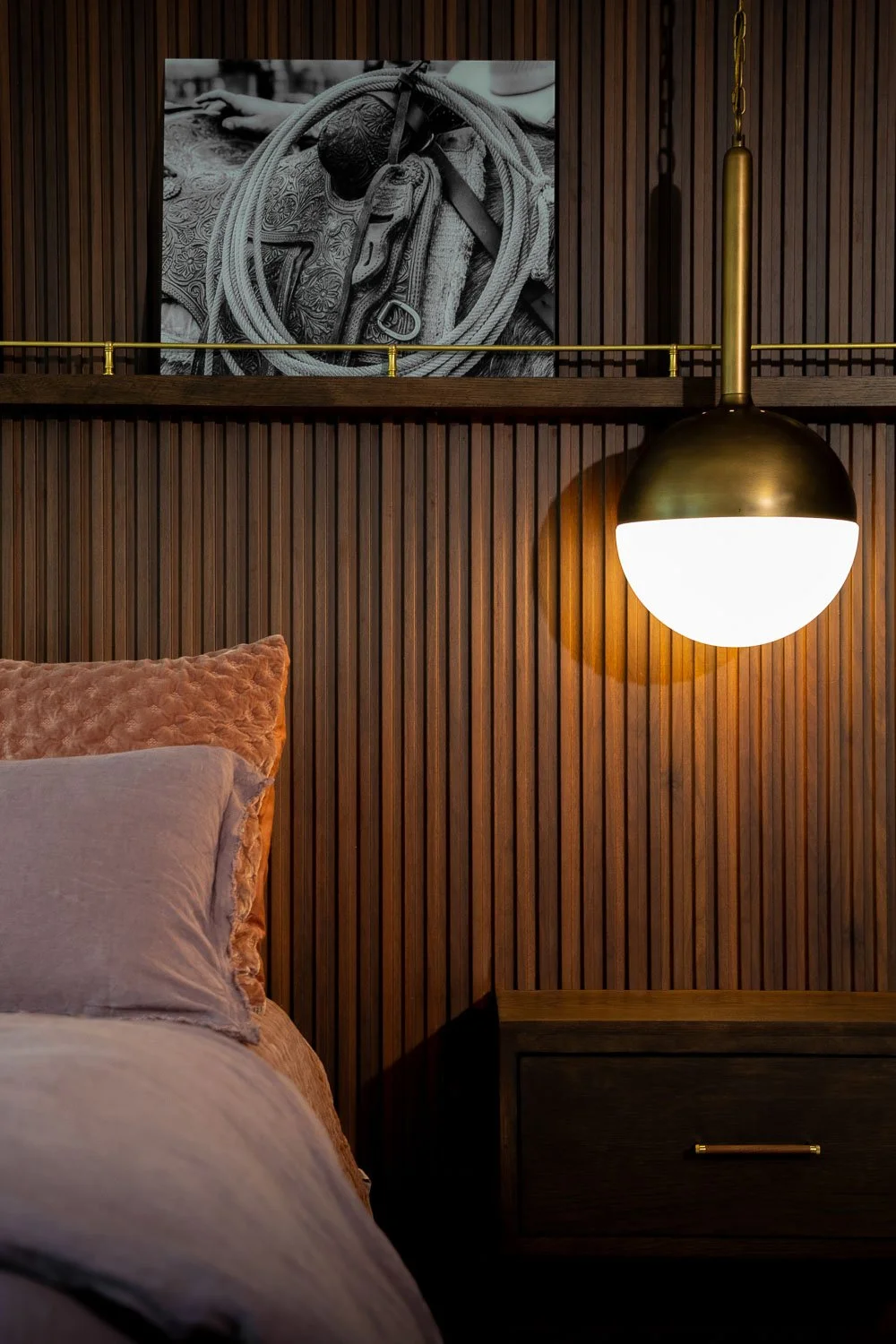 Wood feature wall in Texas.