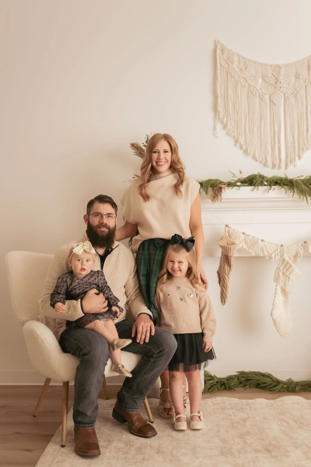 Texas interior designer with her family.