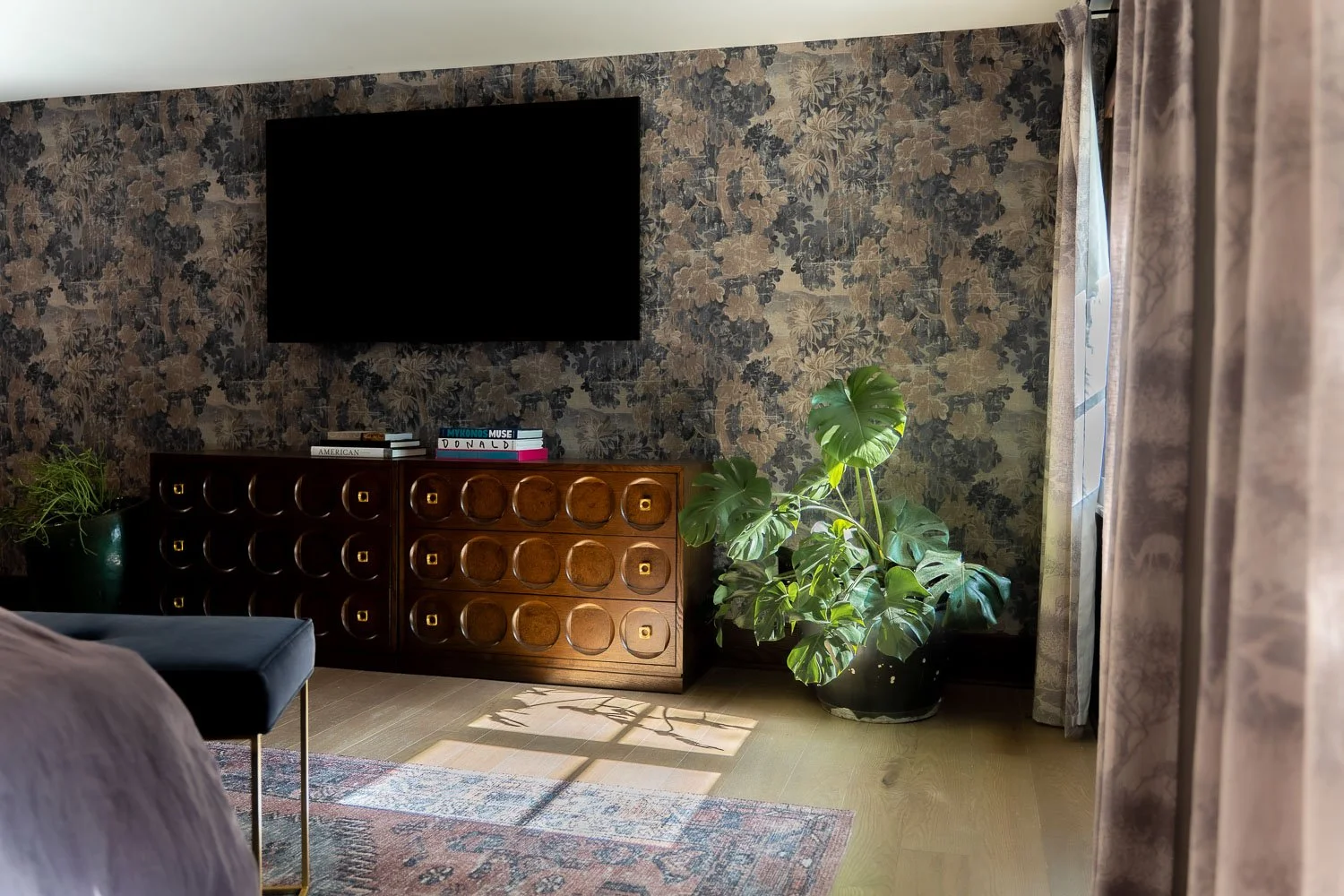 Interior designers in Texas create sophisticated living room with neutral palette and texture.