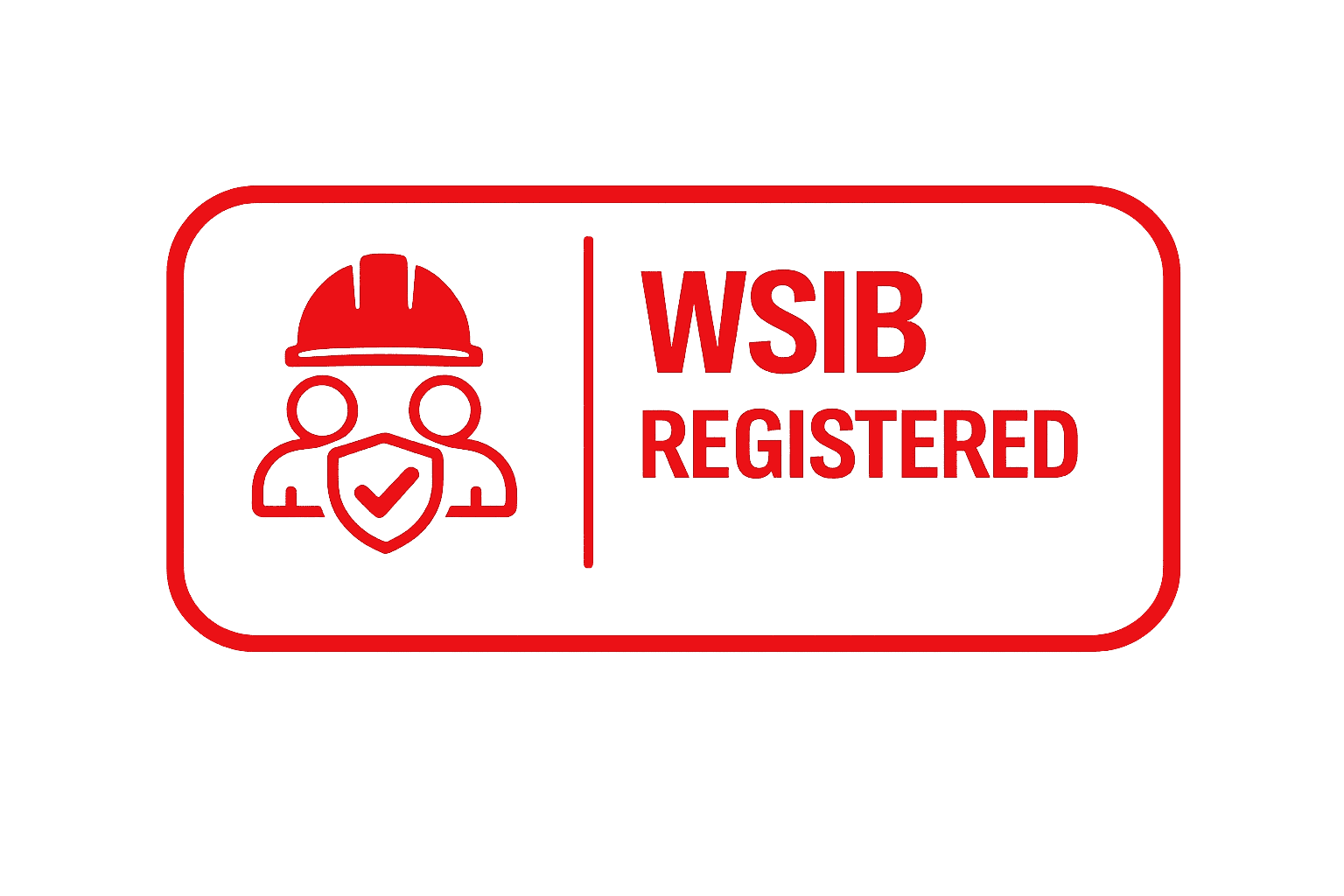 Red trust badge confirming EagleCrest Painting is registered with the Workplace Safety and Insurance Board