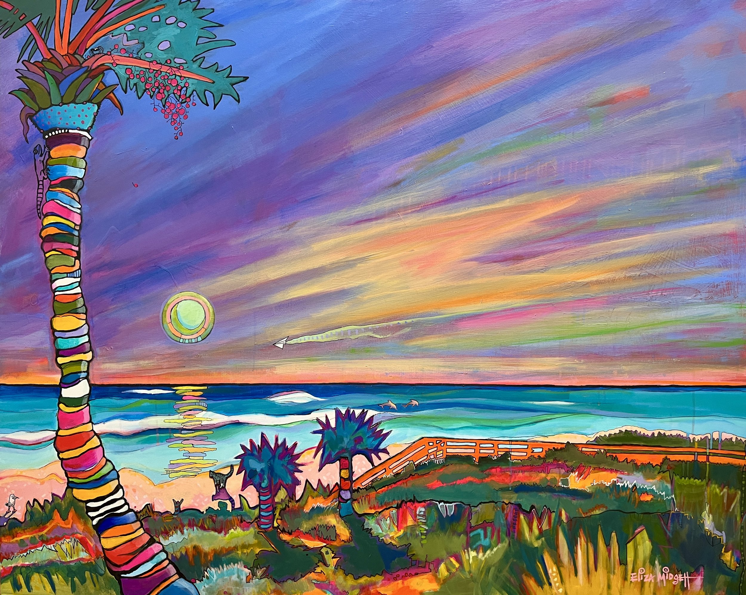 Color Love
48 x 60
$4000.
SOLD
Full of hidden details including a 3D Kitty. My clients love color and the ocean. So do I.