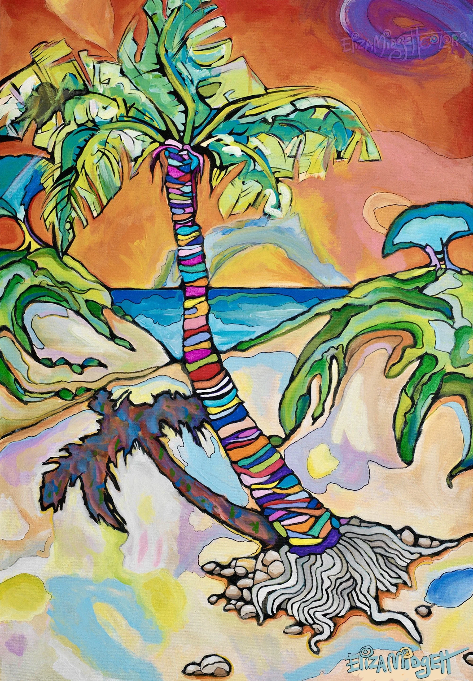 Psychedelic Sabal SOLD
I love that the shadow does not match the palm, and the roots are black & white.
Original Sold, giclee's available.
