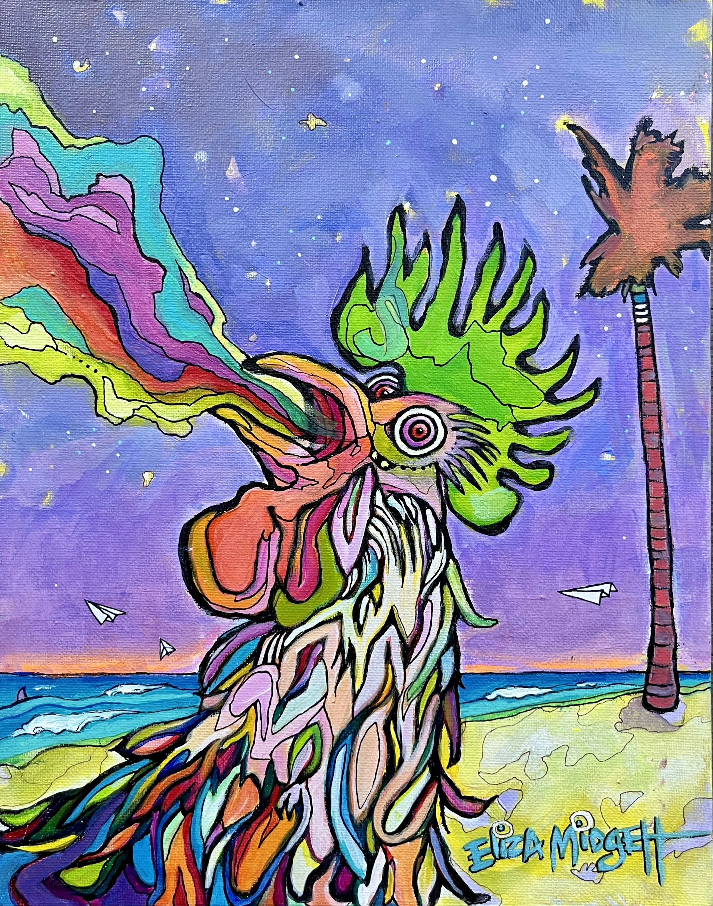 *Cockadoodle Colors. 
11 x 14 Acrylic on Canvas 
SOLD