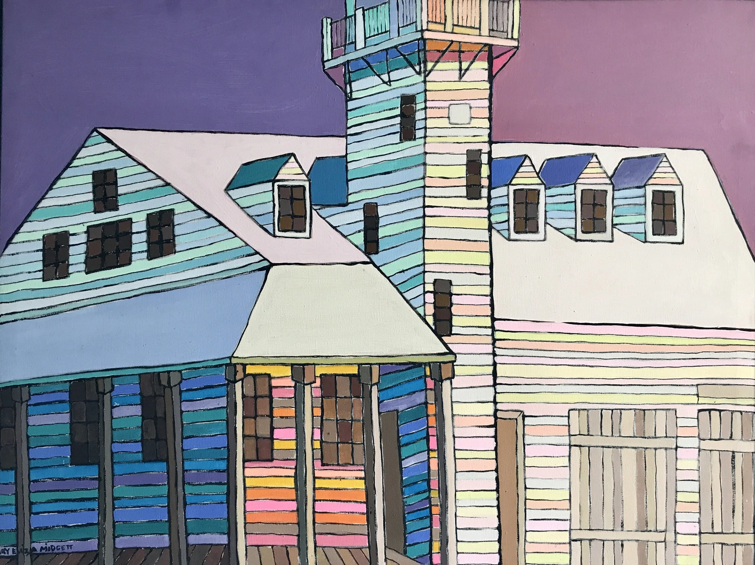 The Old 24th St. Coast Guard Station, Va. NFSBeach, Va. A completely non-traditional view of this old building, as if the sun were rising and coloring each board a different hue.