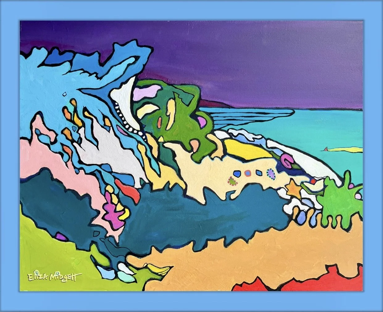 *1607, First Landing
16 x 20 with bright blue wood frame
