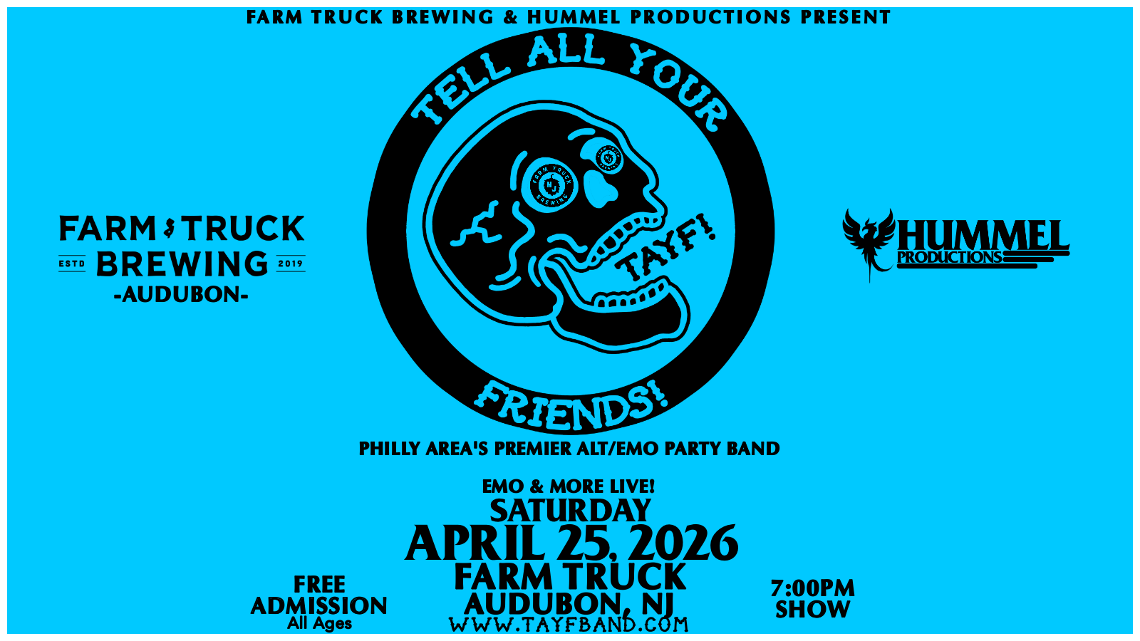 AUDUBON, NJ // FARM TRUCK [NEW VENUE]