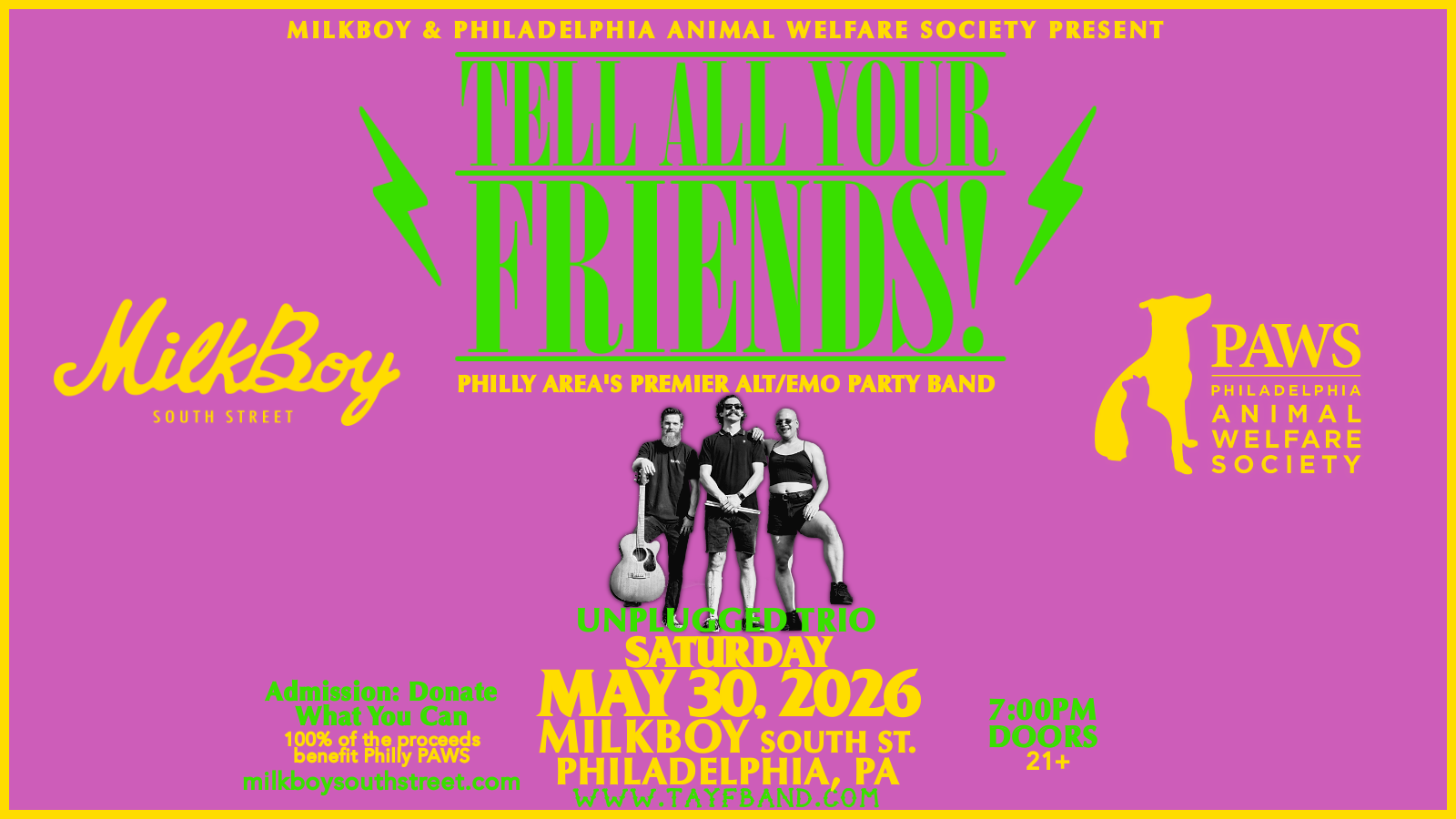 PHILLY, PA - milkboy South st. // (TRIO) PHILLY PAWS FUNDRAISER