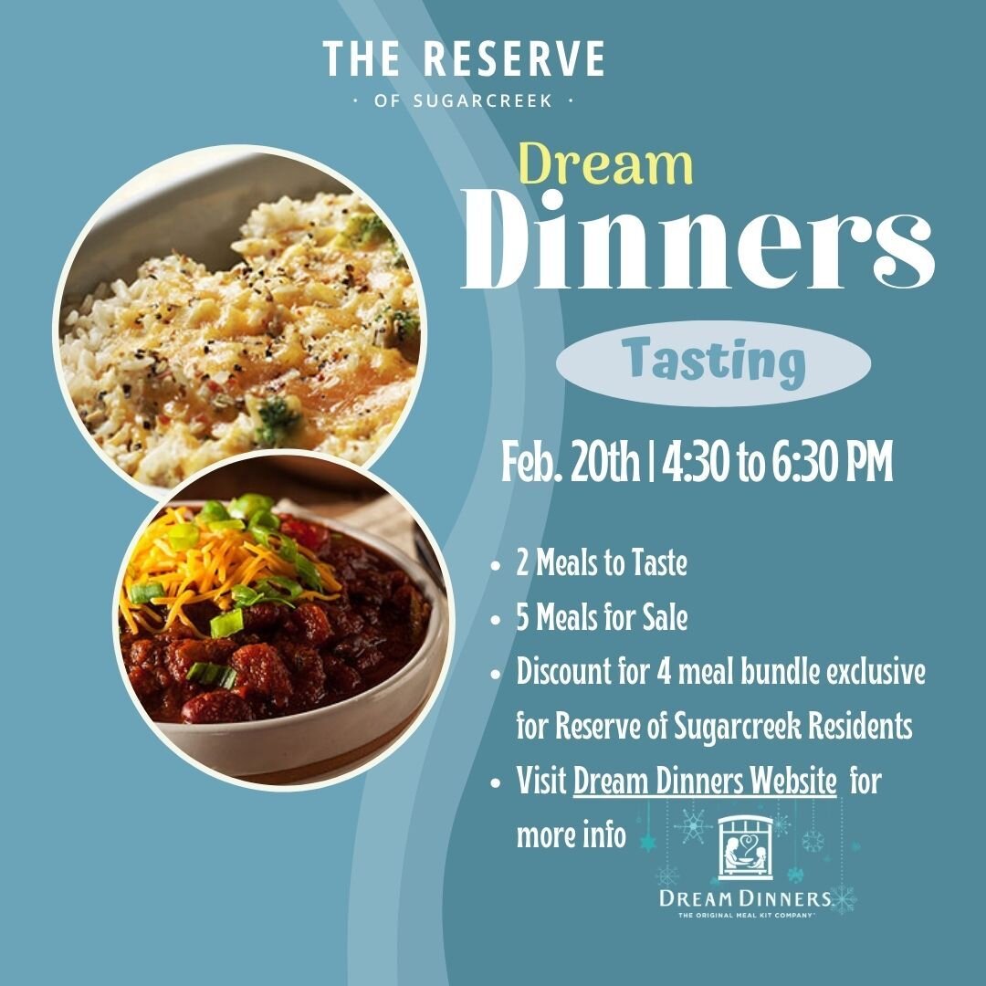 Join us on Tuesday evening for a tasting with @dreamdinnerscenterville! We are so excited to see what tasty meals they have in store for us. 
#dreamdinners #Livethesweetlife #mealprep #937 #Beavercreek #Centerville #Bellbrook